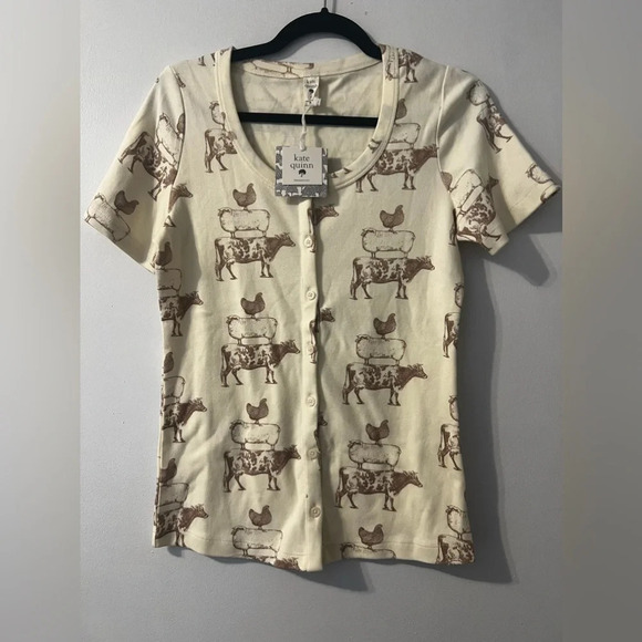 NWT Women’s Kate Quinn Stacked Animal Tshirt - Picture 1 of 8